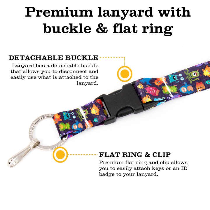 Monster Mash Premium Lanyard - with Buckle and Flat Ring - Made in the USA