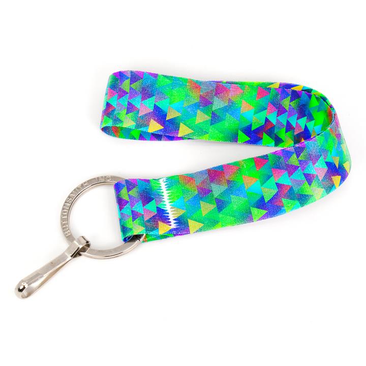 Intensity Triangular Wristlet Lanyard - Short Length with Flat Key Ring and Clip - Made in the USA