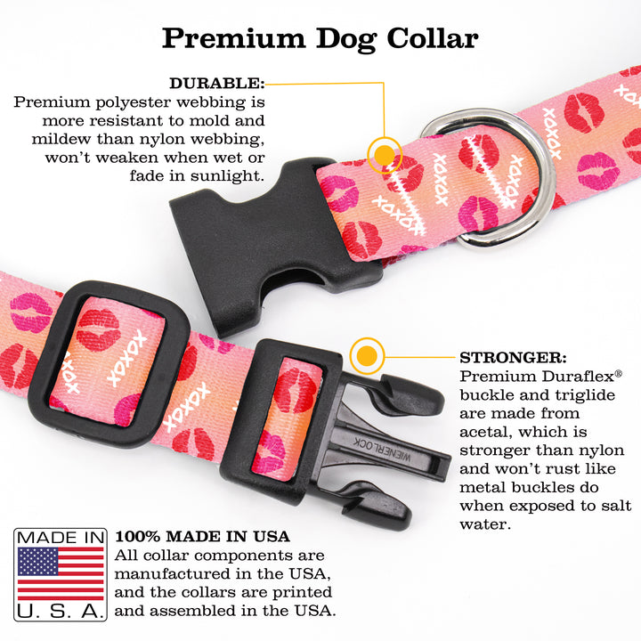 Buttonsmith Love and Kisses Dog Collar - Made in the USA - Buttonsmith Inc.