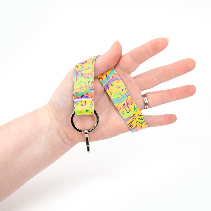 Melody Wristlet Lanyard - Short Length with Flat Key Ring and Clip - Made in the USA