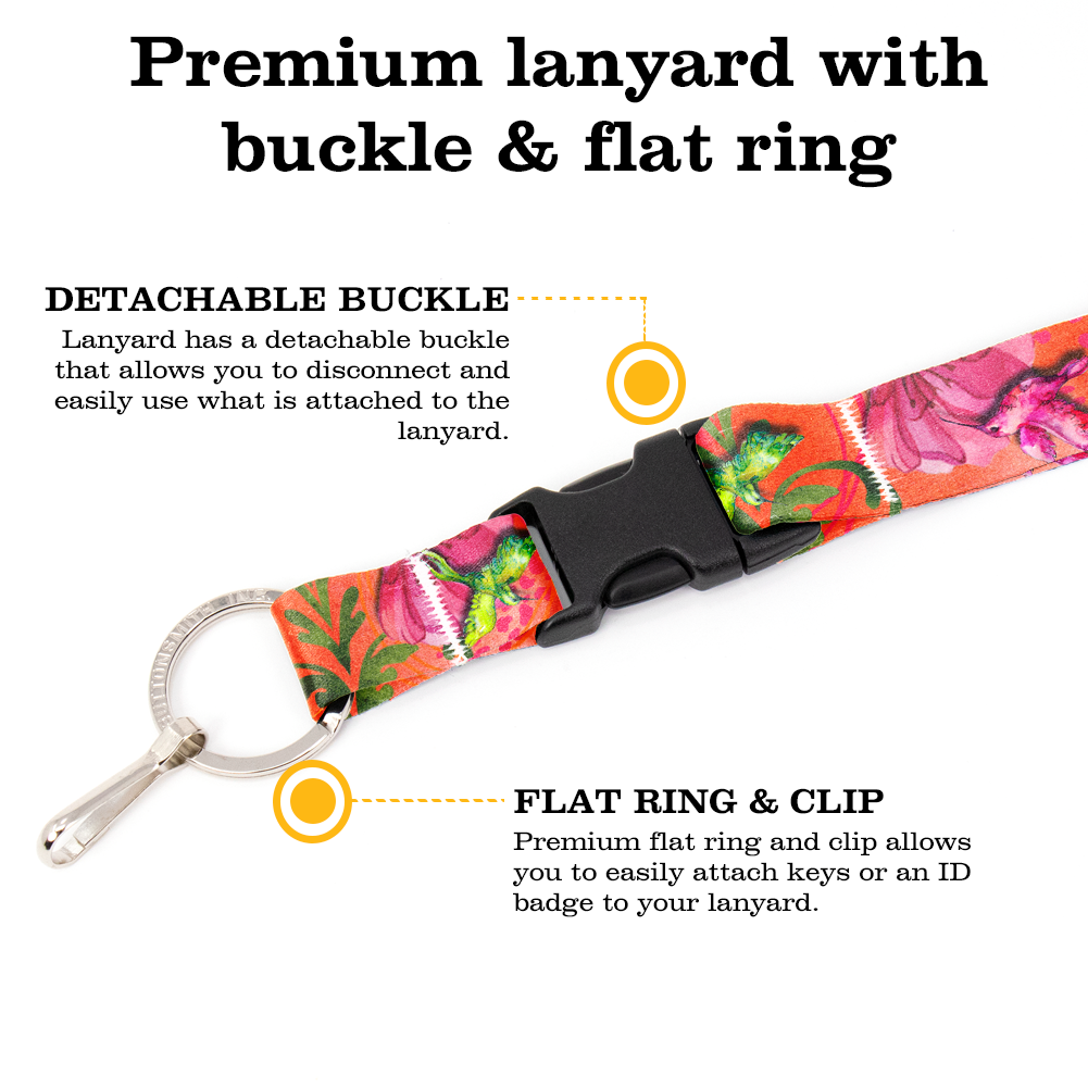 Charm Riot Premium Lanyard - with Buckle and Flat Ring - Made in the USA