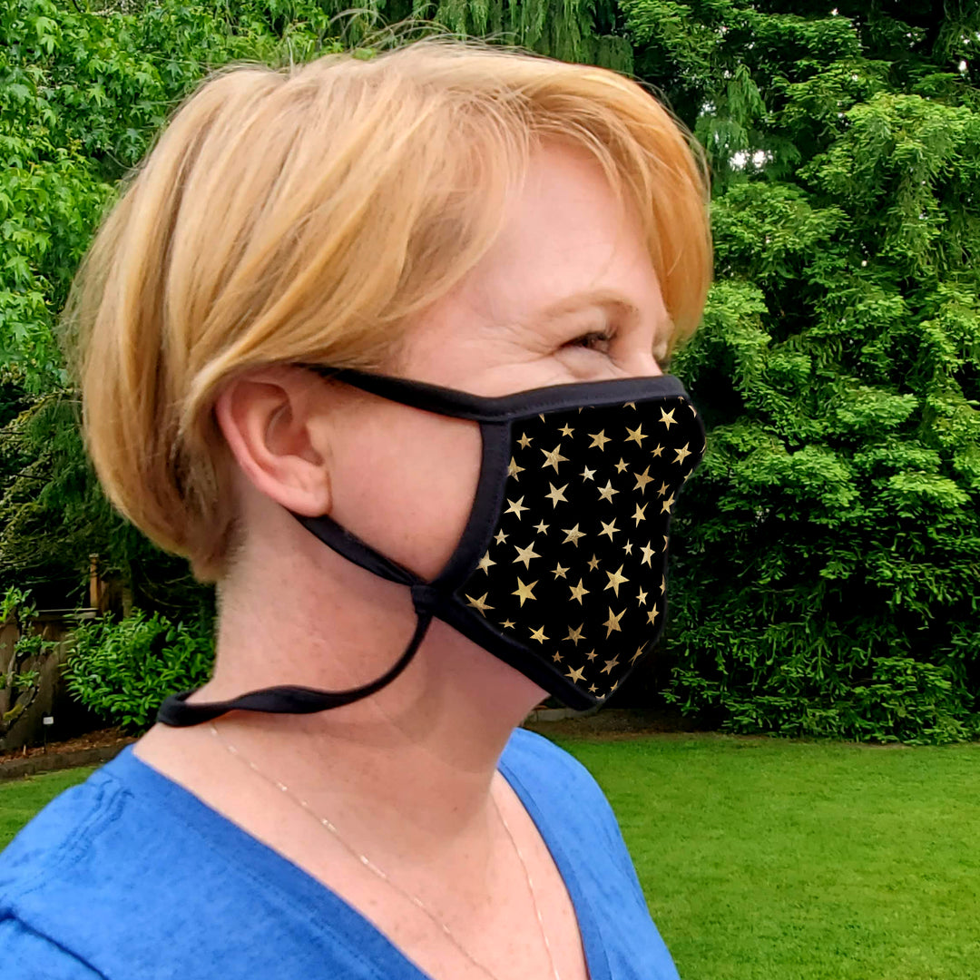 Buttonsmith Stars Youth Adjustable Face Mask with Filter Pocket - Made in the USA - Buttonsmith Inc.