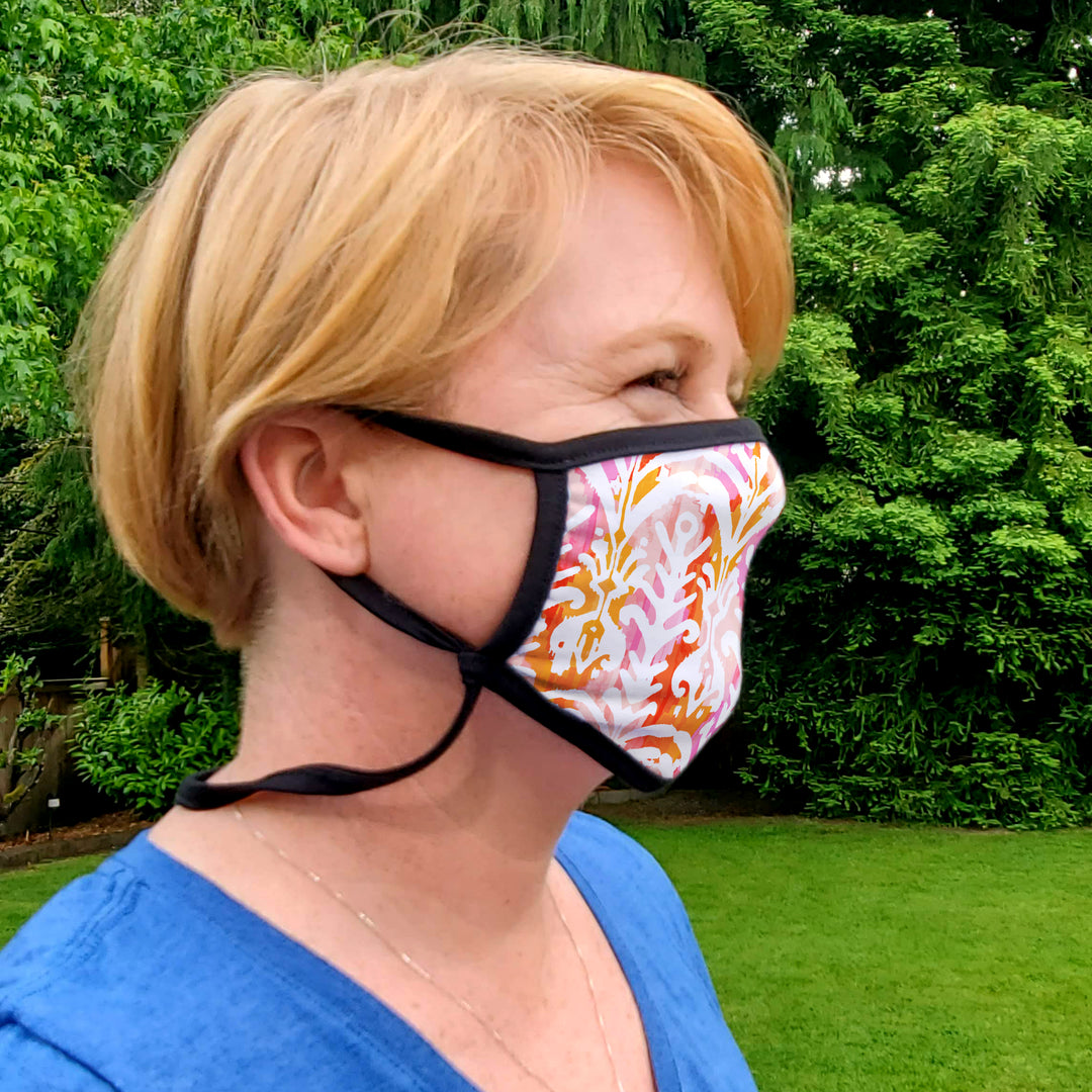 Buttonsmith Rose Youth Adjustable Face Mask with Filter Pocket - Made in the USA - Buttonsmith Inc.