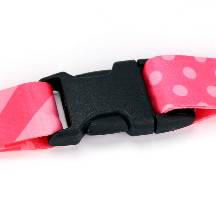 Buttonsmith Pink Dots Lanyard - Made in USA - Buttonsmith Inc.