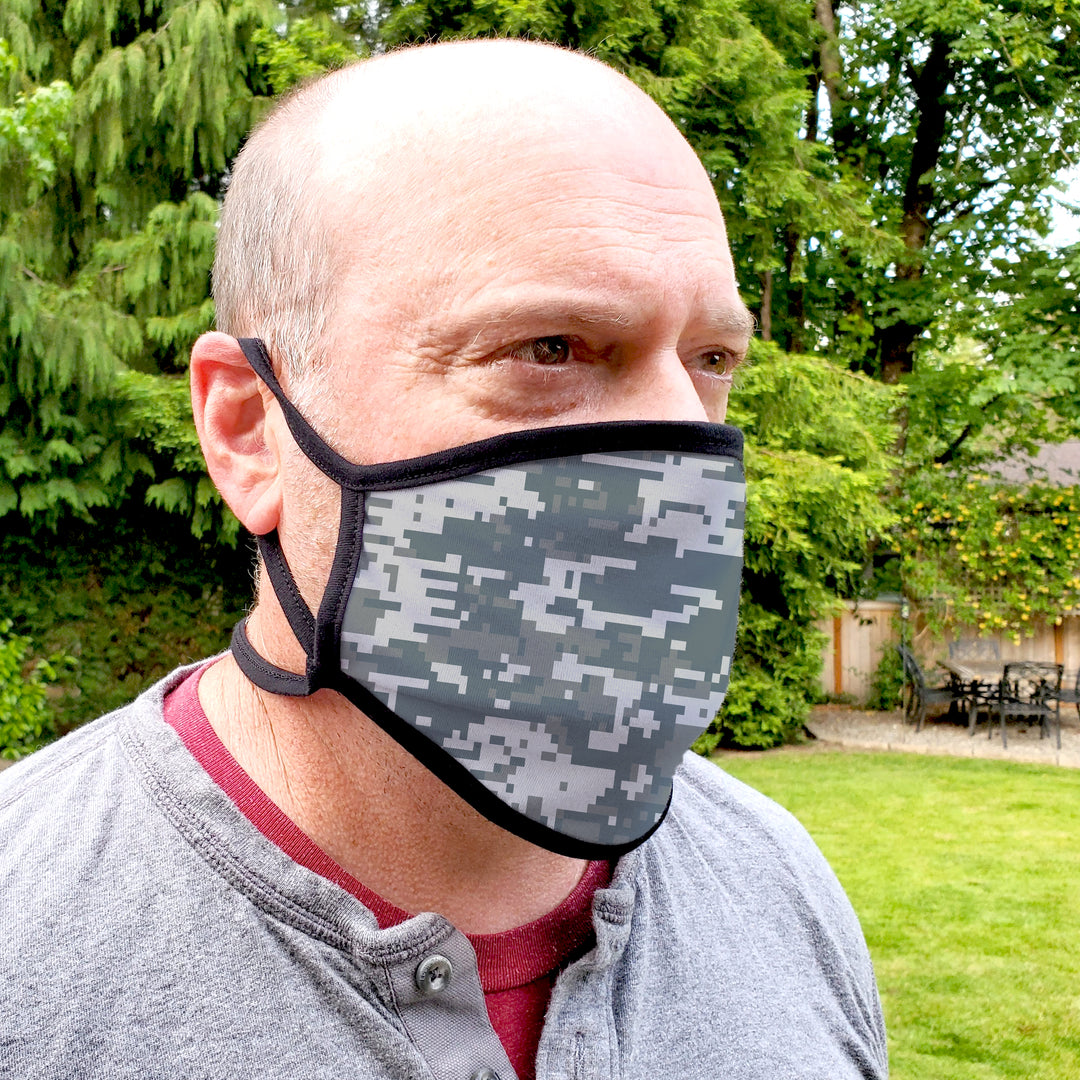 Buttonsmith Urban Camo Adult XL Adjustable Face Mask with Filter Pocket - Made in the USA - Buttonsmith Inc.