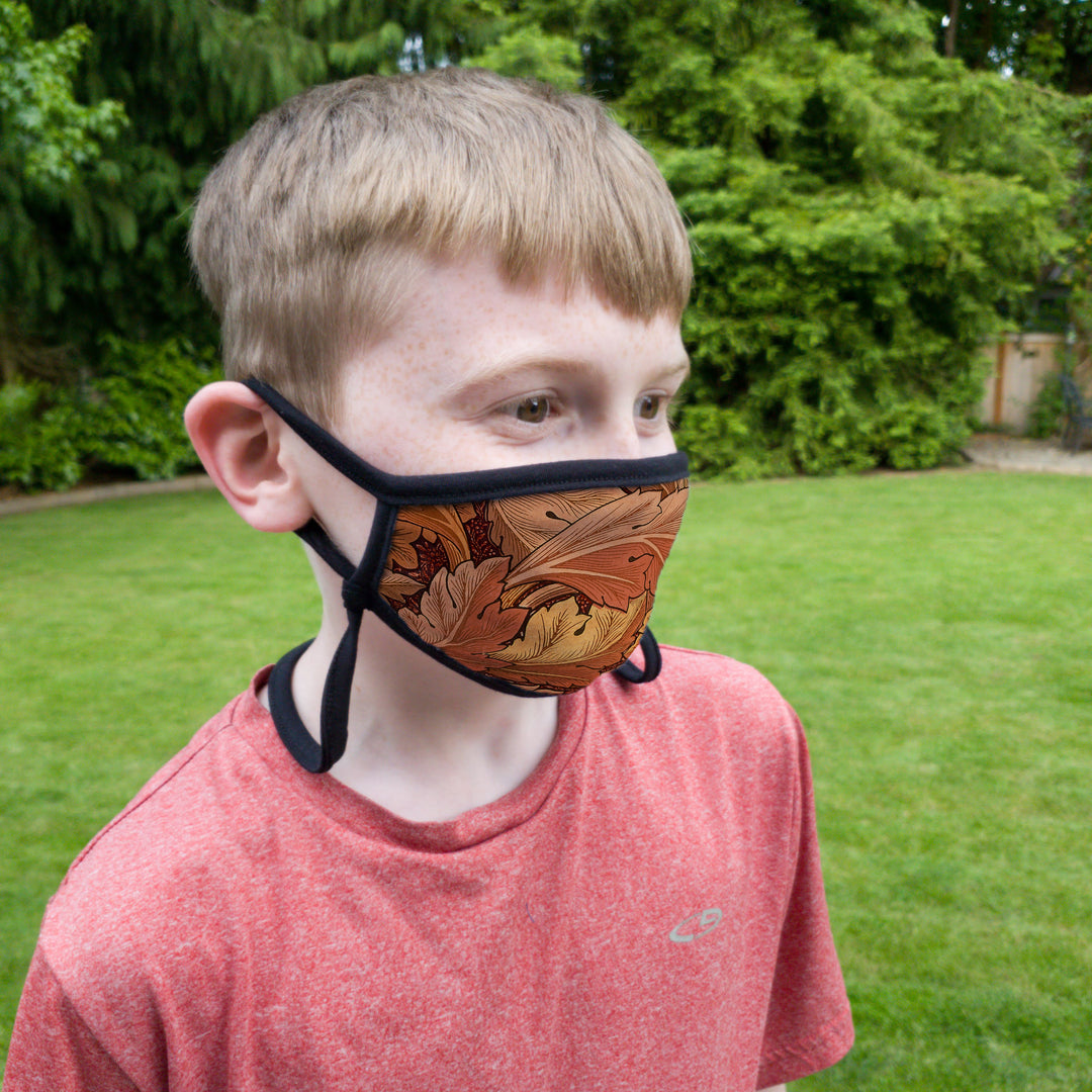 Buttonsmith William Morris Acanthus Child Face Mask with Filter Pocket - Made in the USA - Buttonsmith Inc.