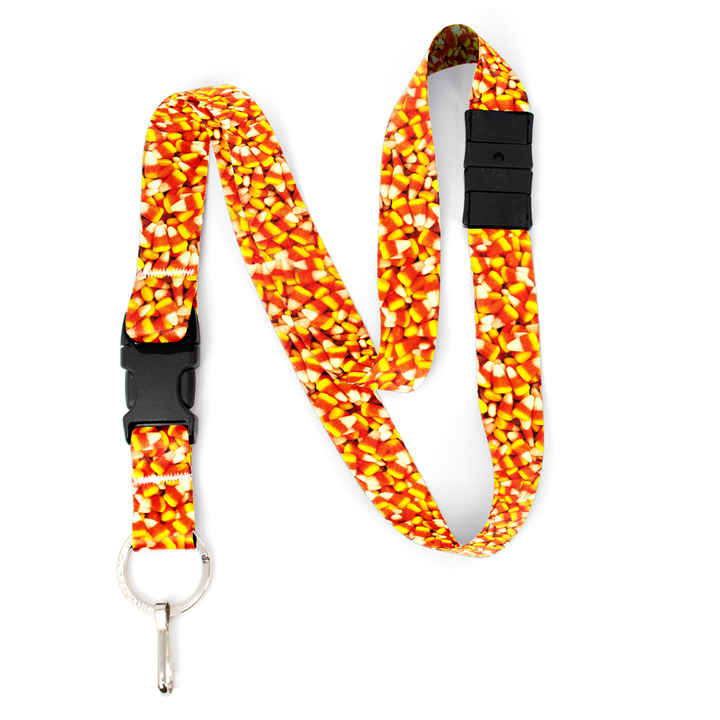 Candy Corn Breakaway Lanyard - with Buckle and Flat Ring - Made in the USA