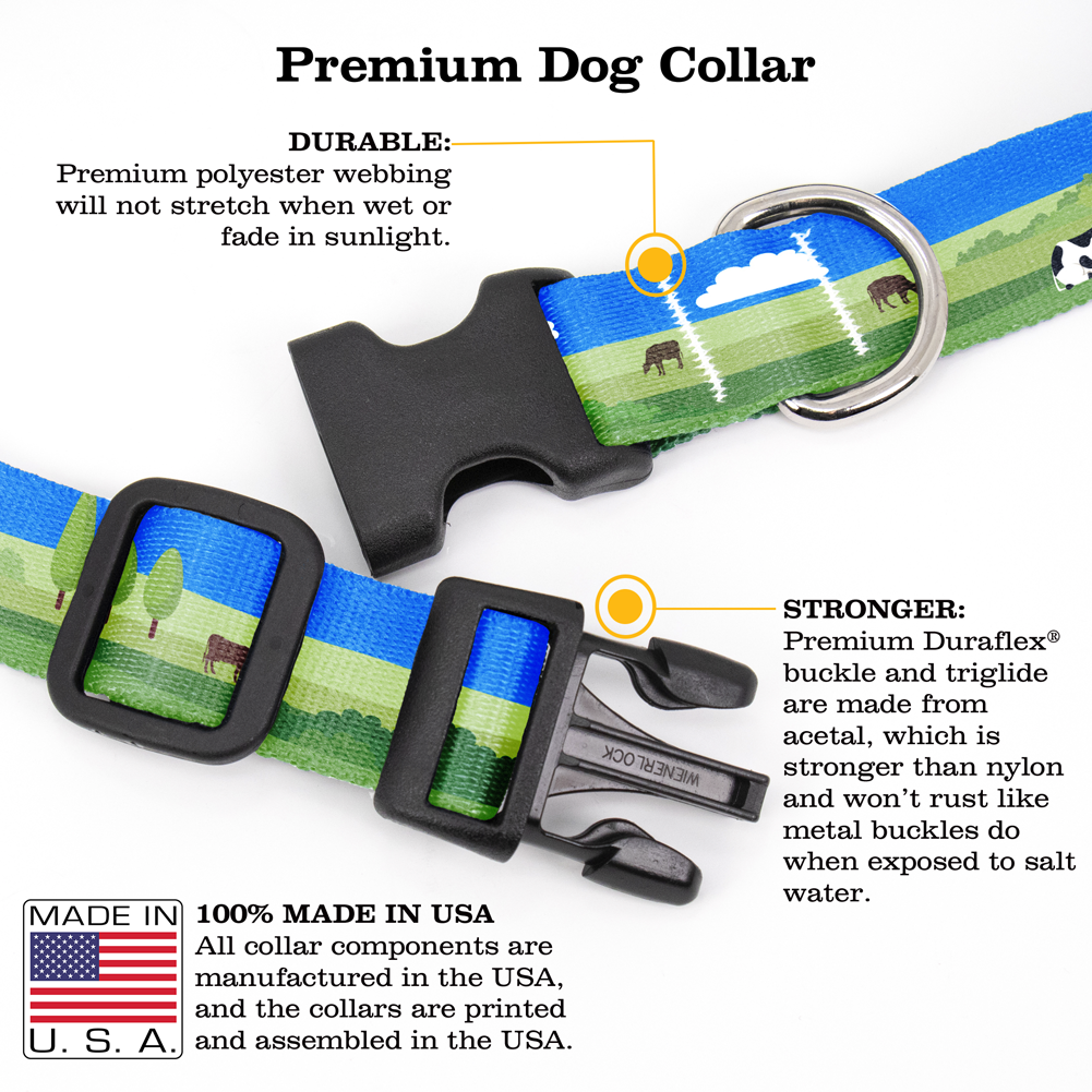 Contented Cows Dog Collar - Made in USA