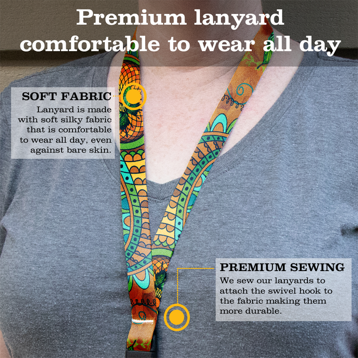 Calypso Premium Lanyard - with Buckle and Flat Ring - Made in the USA