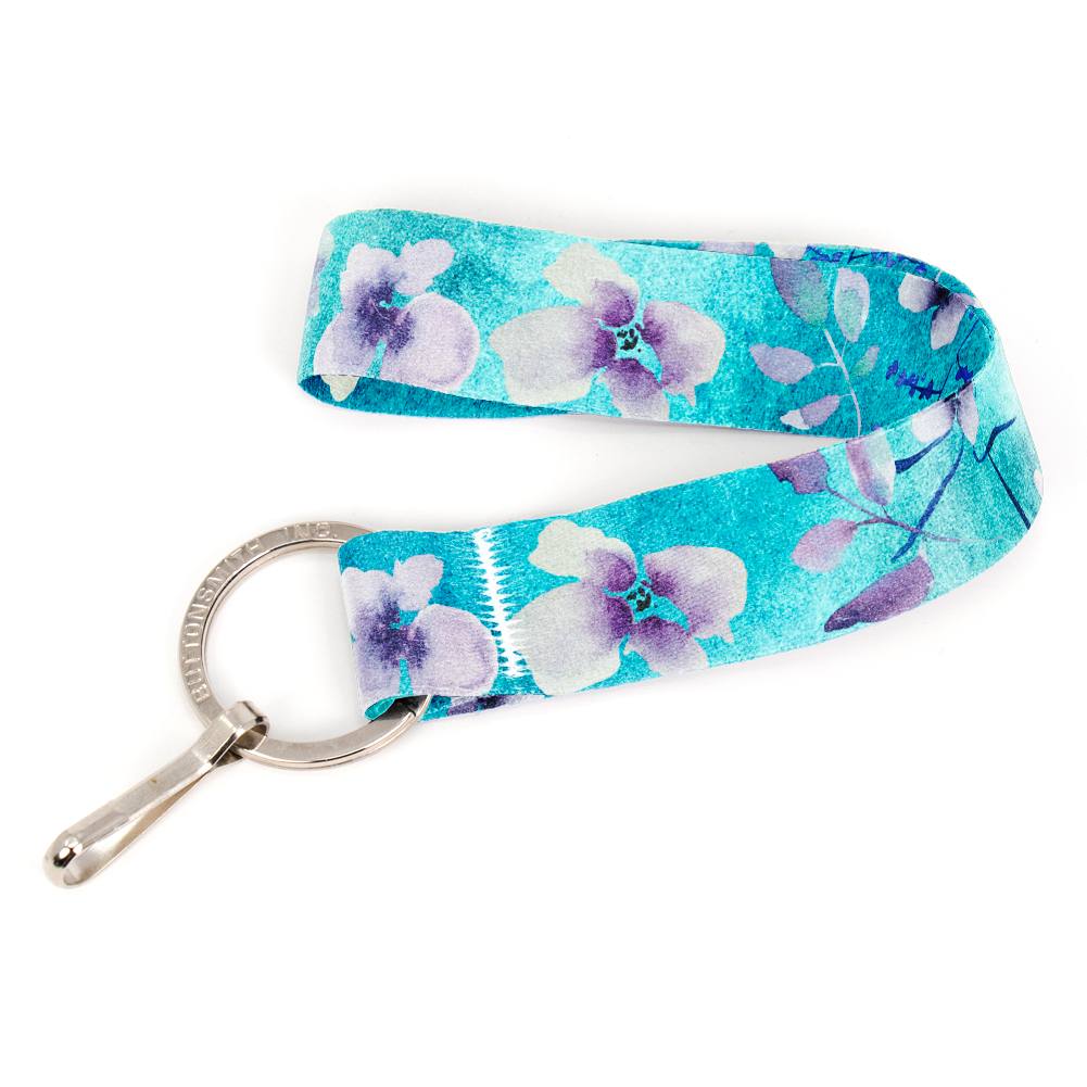 Tranquility Wristlet Lanyard - Short Length with Flat Key Ring and Clip - Made in the USA