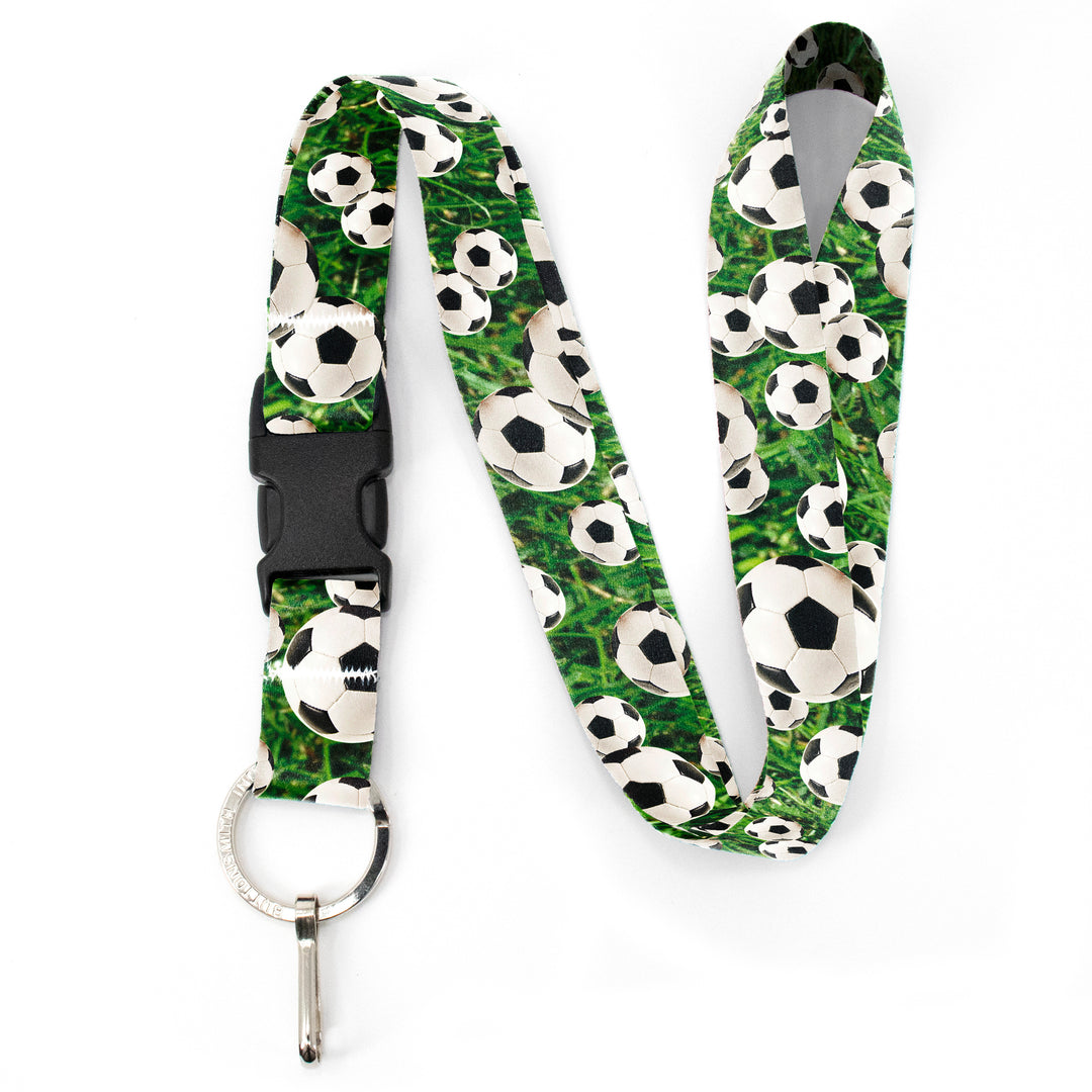 Buttonsmith Soccer Premium Lanyard - with Buckle and Flat Ring - Made in the USA - Buttonsmith Inc.