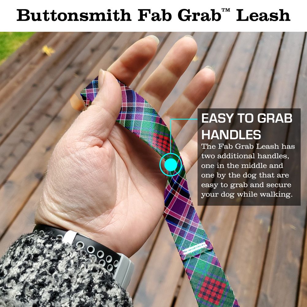 Gordon Red Plaid Fab Grab Leash - Made in USA