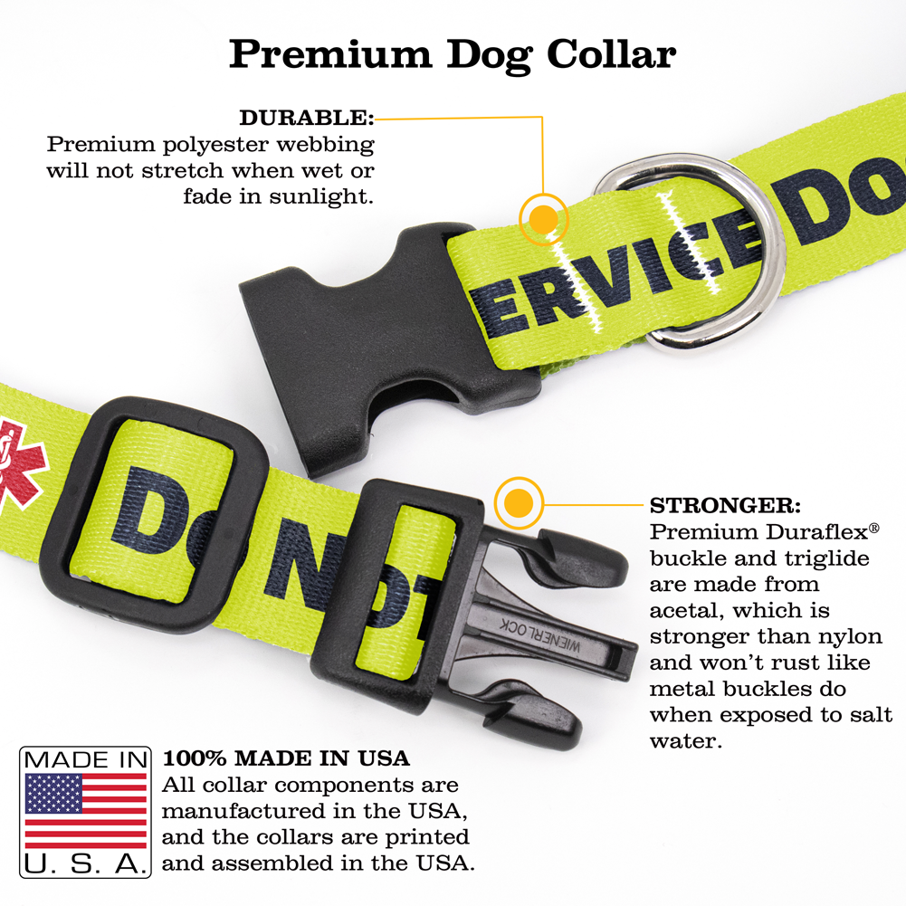 DoNotPet-Yellow Dog Collar - Made in USA