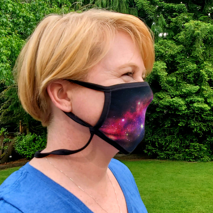 Buttonsmith Milky Way Adult Adjustable Face Mask with Filter Pocket - Made in the USA - Buttonsmith Inc.