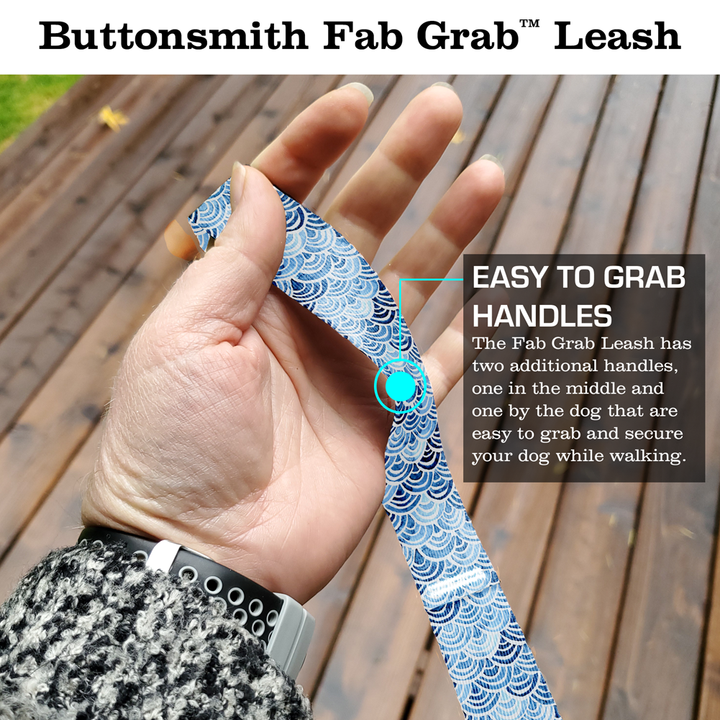 Blue Scallops Fab Grab Leash - Made in USA