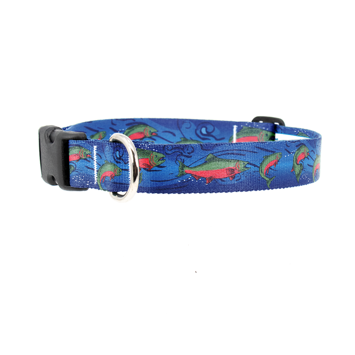 Salmon Stream Dog Collar - Made in USA