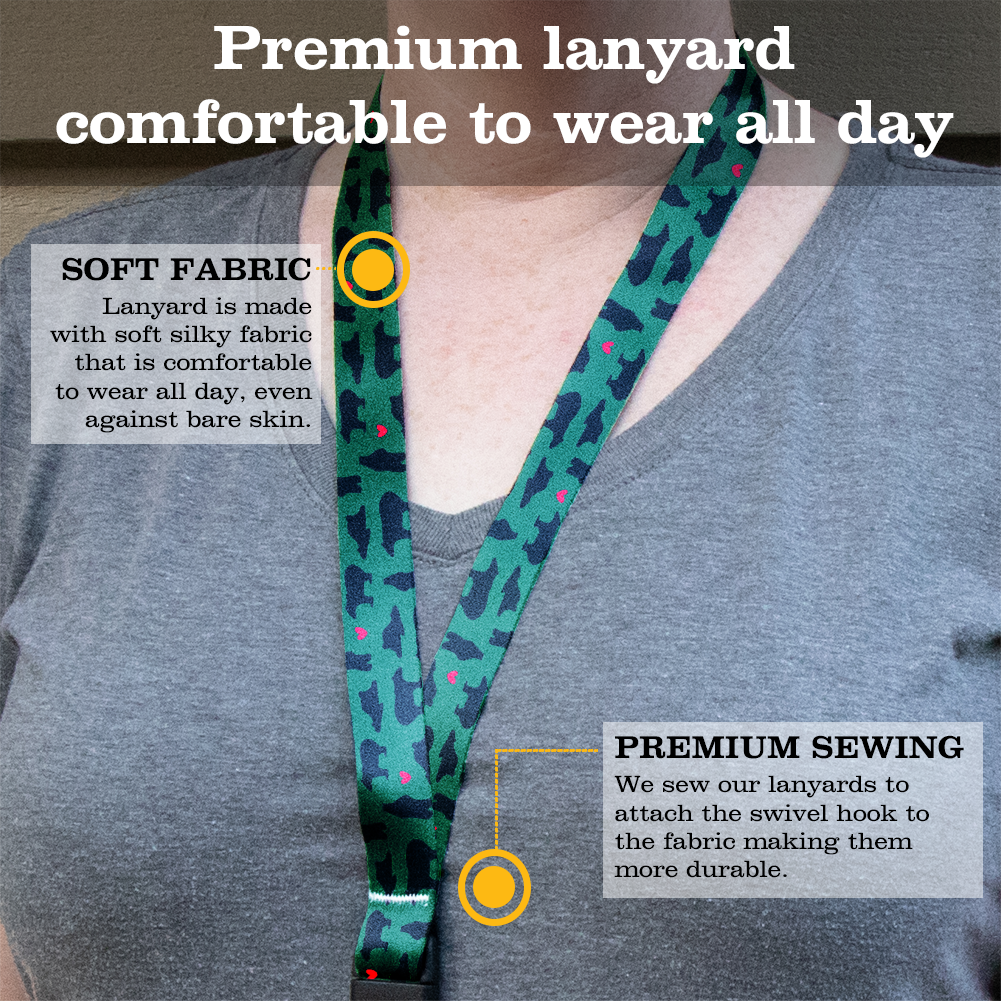 Bear Premium Lanyard - with Buckle and Flat Ring - Made in the USA