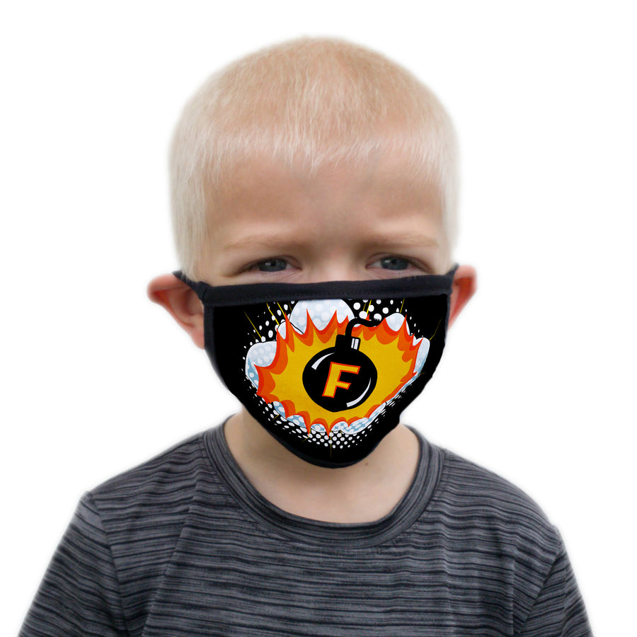 Buttonsmith F-Bomb Child Face Mask with Filter Pocket - Made in the USA - Buttonsmith Inc.