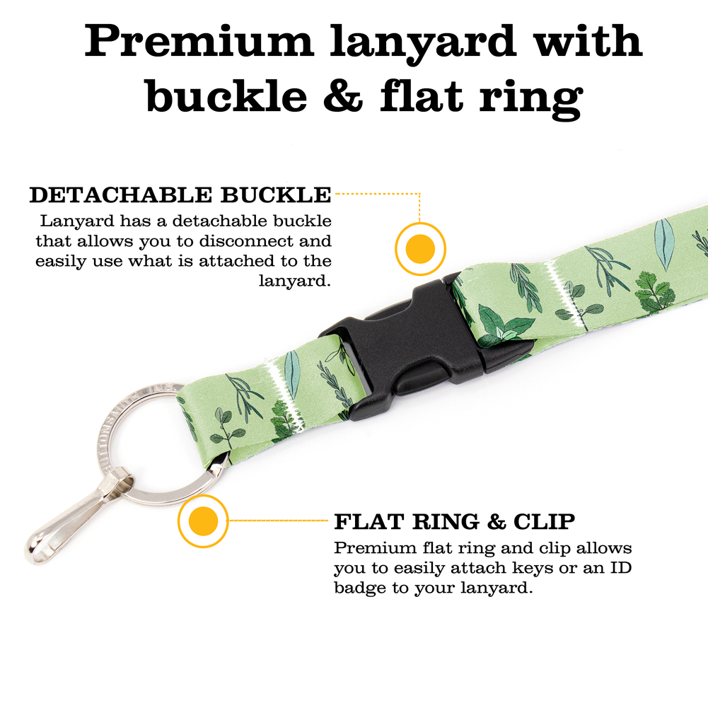 Herbarium Premium Lanyard - with Buckle and Flat Ring - Made in the USA