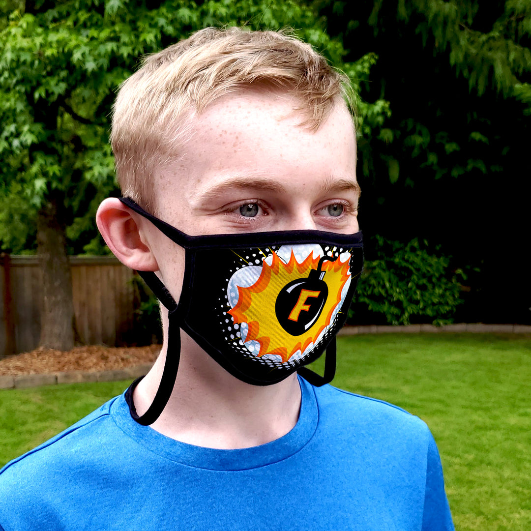 Buttonsmith F-Bomb Adult Adjustable Face Mask with Filter Pocket - Made in the USA - Buttonsmith Inc.