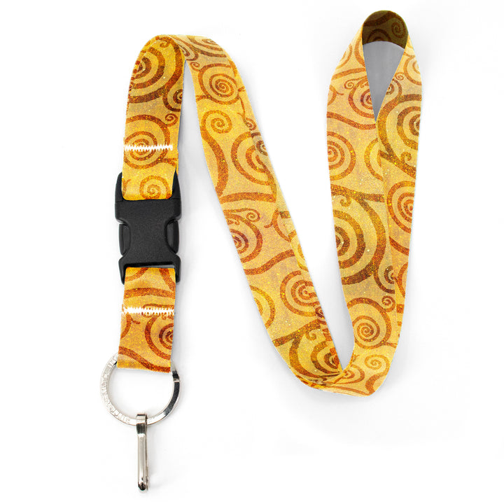 Buttonsmith Citrine Swirls Premium Lanyard - with Buckle and Flat Ring - Made in the USA - Buttonsmith Inc.