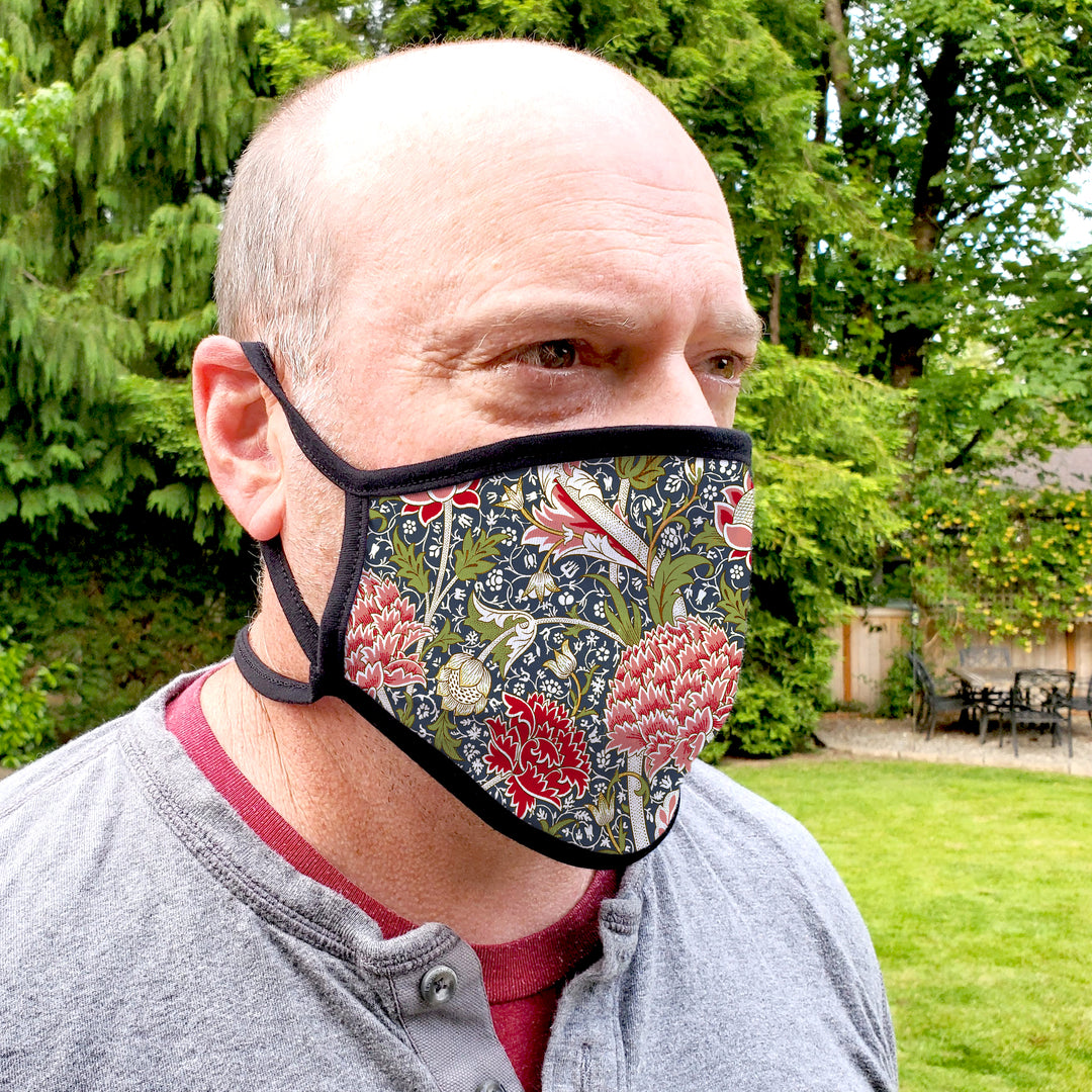 Buttonsmith William Morris Cray Youth Adjustable Face Mask with Filter Pocket - Made in the USA - Buttonsmith Inc.