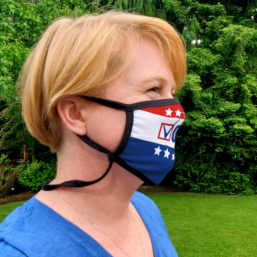 Buttonsmith Vote Adult Adjustable Face Mask with Filter Pocket - Made in the USA - Buttonsmith Inc.