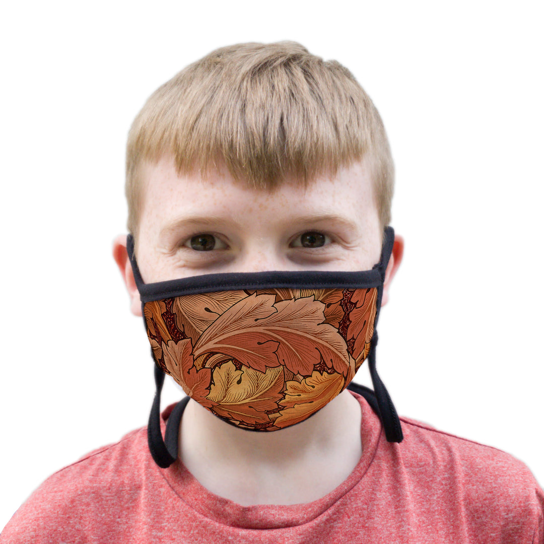 Buttonsmith William Morris Acanthus Youth Adjustable Face Mask with Filter Pocket - Made in the USA - Buttonsmith Inc.