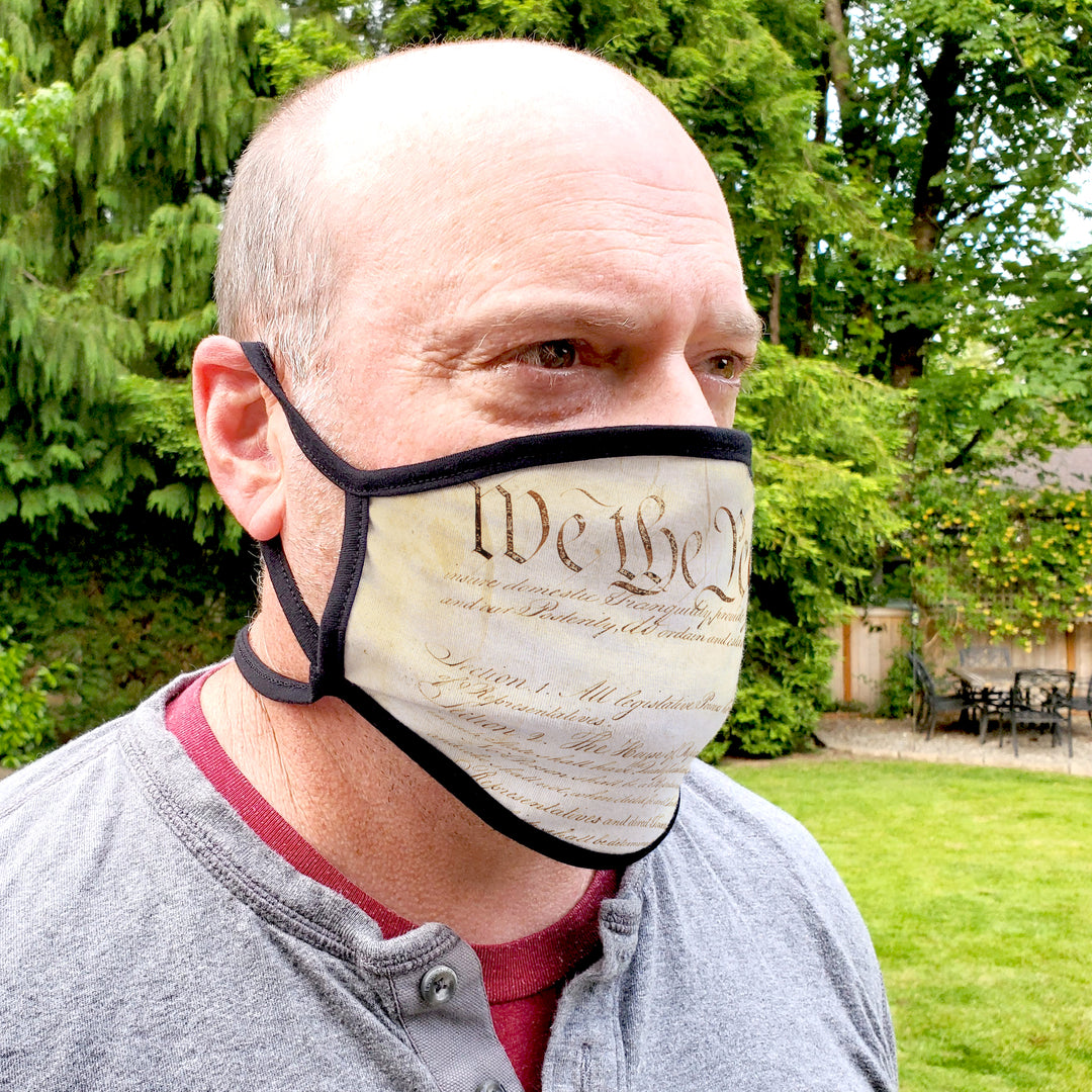 Buttonsmith We The People Adult Adjustable Face Mask with Filter Pocket - Made in the USA - Buttonsmith Inc.