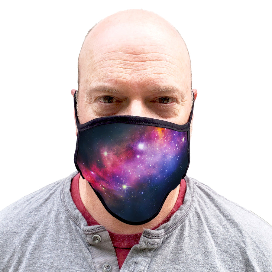 Buttonsmith Milky Way Adult XL Adjustable Face Mask with Filter Pocket - Made in the USA - Buttonsmith Inc.