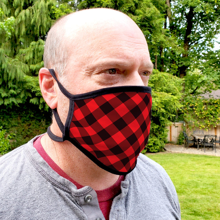 Buttonsmith Buffalo Adult Adjustable Face Mask with Filter Pocket - Made in the USA - Buttonsmith Inc.