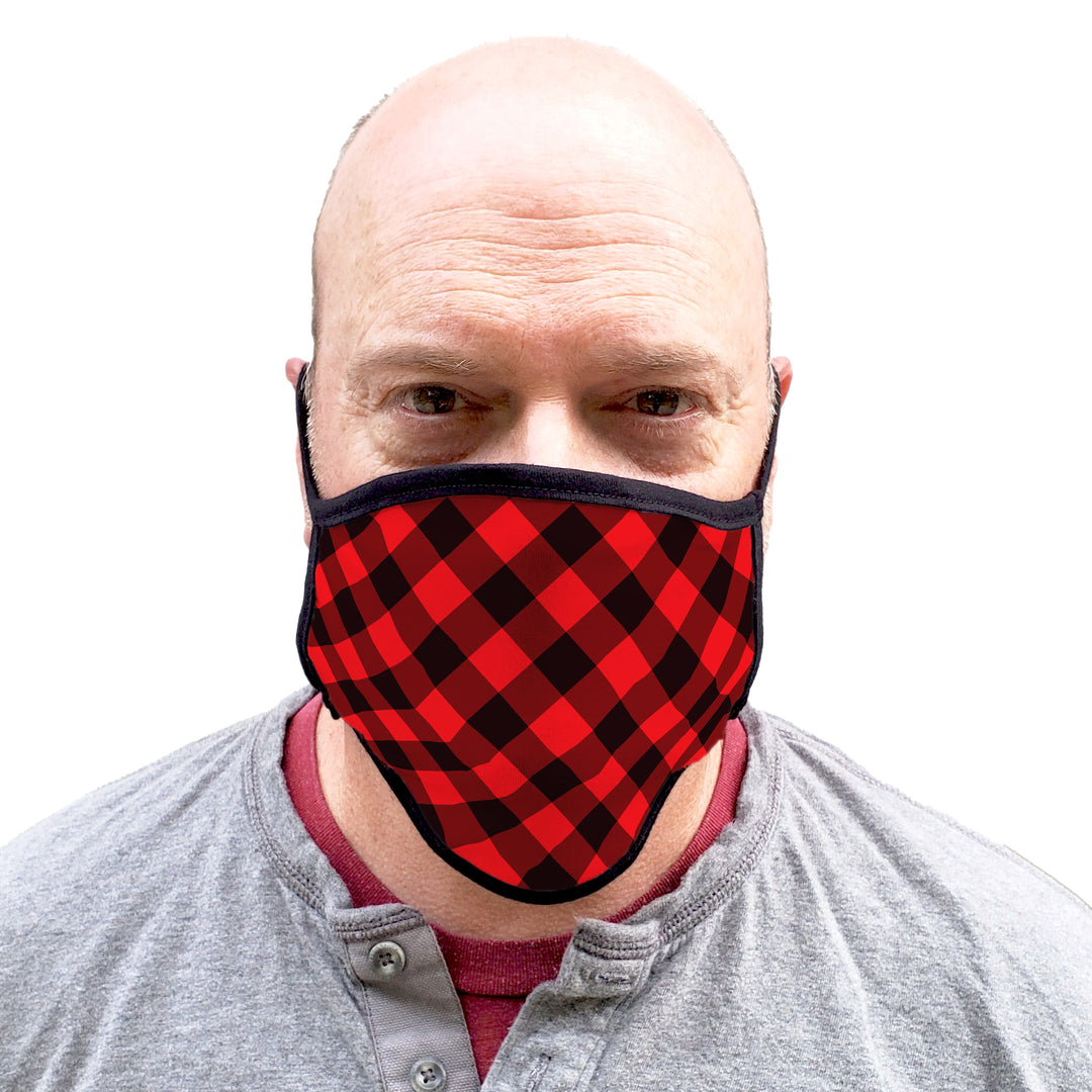 Buttonsmith Buffalo Adult XL Adjustable Face Mask with Filter Pocket - Made in the USA - Buttonsmith Inc.