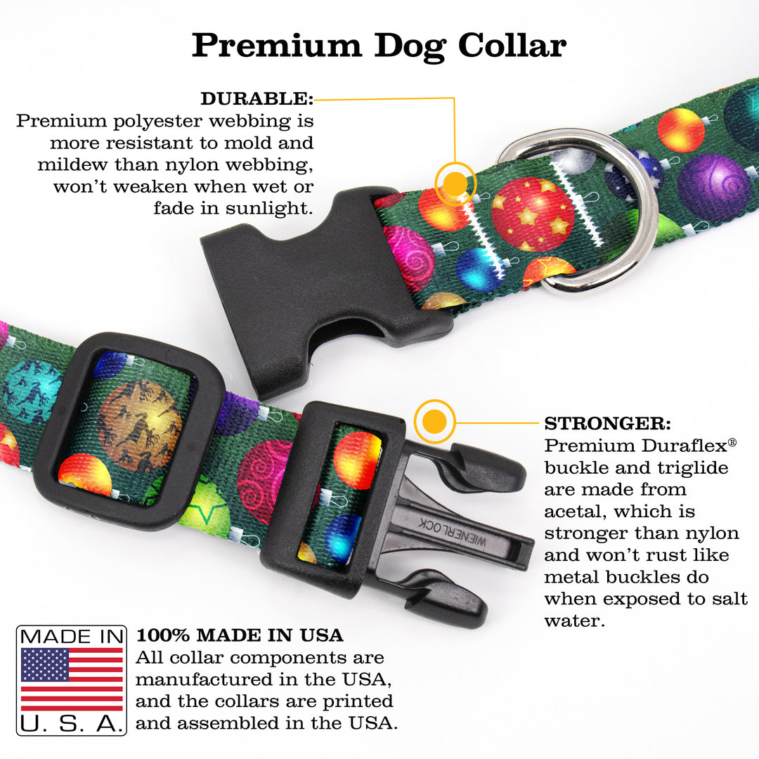 ButtonsmithÂ® Christmas Ornaments Dog Collar - For Good Dogsâ„¢ - Made in the USA - Buttonsmith Inc.