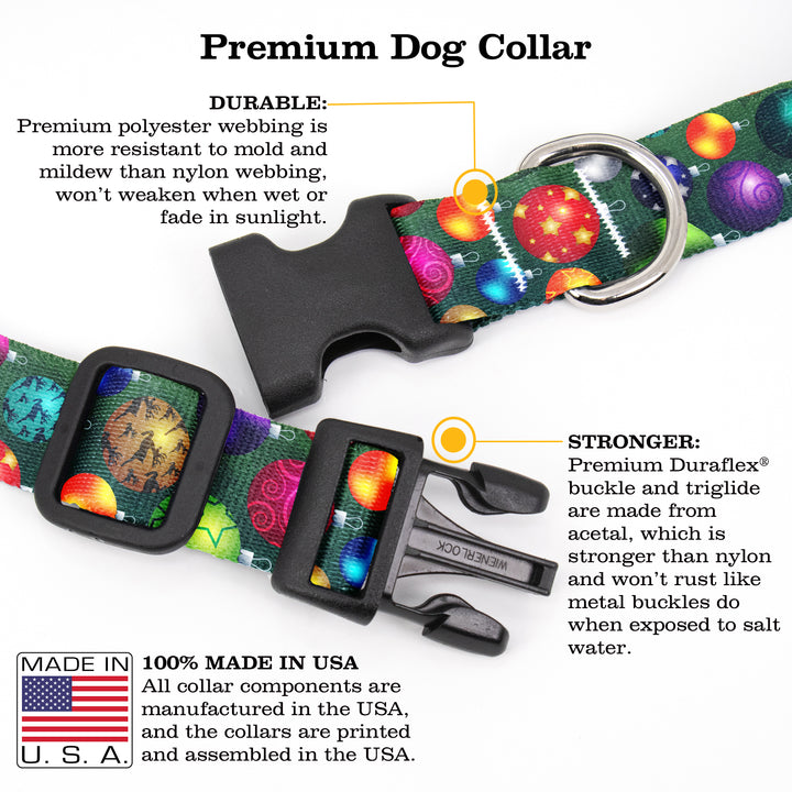 ButtonsmithÂ® Christmas Ornaments Dog Collar - For Good Dogsâ„¢ - Made in the USA - Buttonsmith Inc.