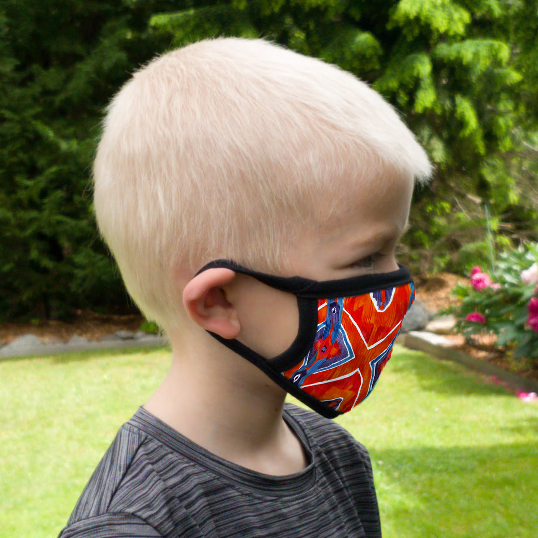 Buttonsmith Blanket Youth Adjustable Face Mask with Filter Pocket - Made in the USA - Buttonsmith Inc.