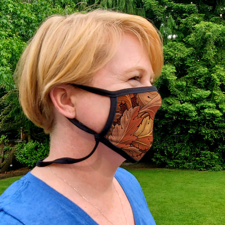 Buttonsmith William Morris Acanthus Youth Adjustable Face Mask with Filter Pocket - Made in the USA - Buttonsmith Inc.