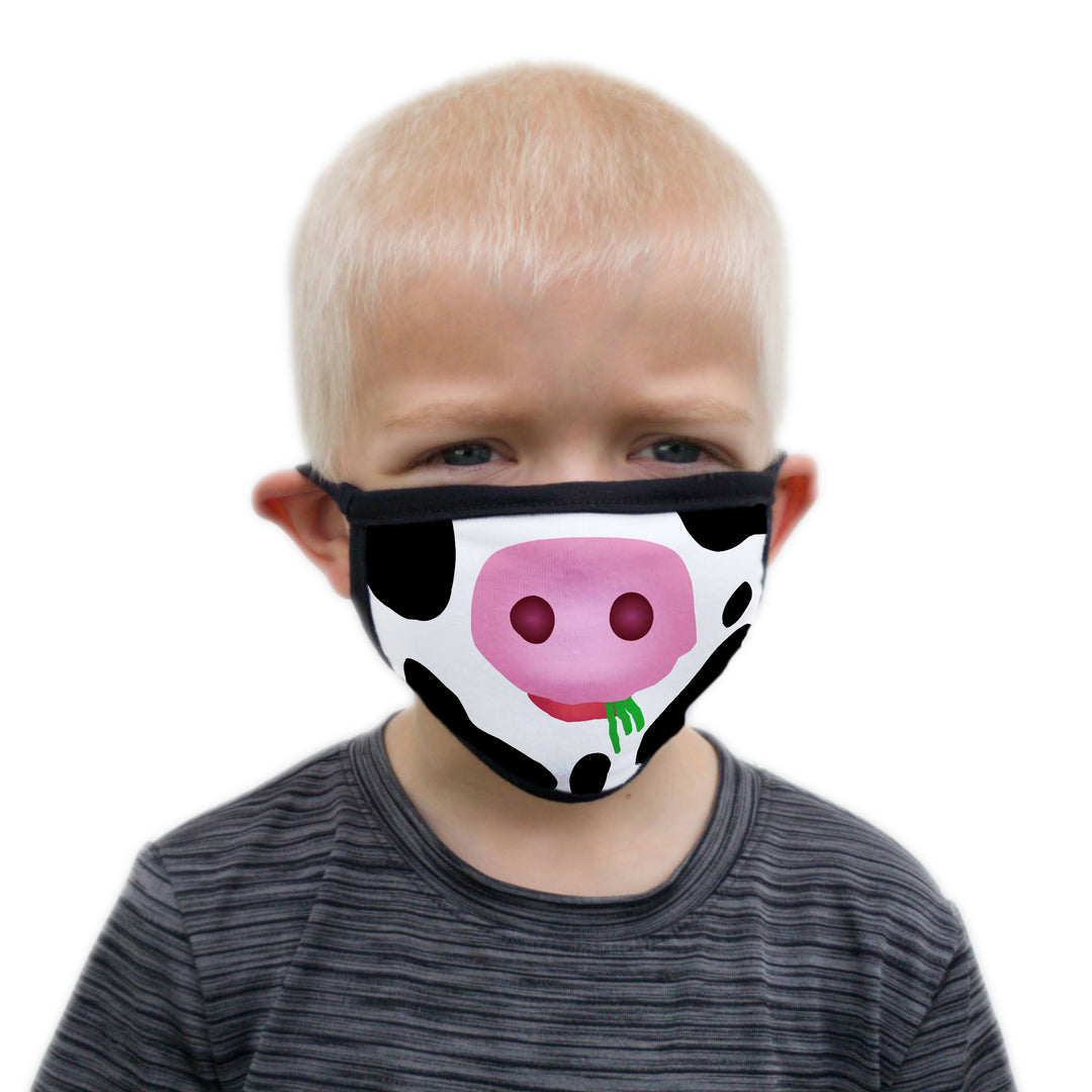 Buttonsmith Cartoon Calf Face Child Face Mask with Filter Pocket - Made in the USA - Buttonsmith Inc.