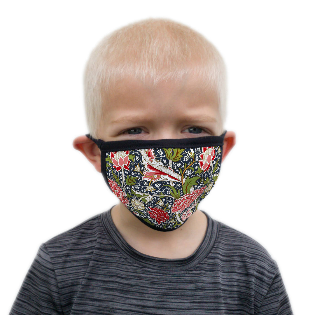 Buttonsmith William Morris Cray Child Face Mask with Filter Pocket - Made in the USA - Buttonsmith Inc.