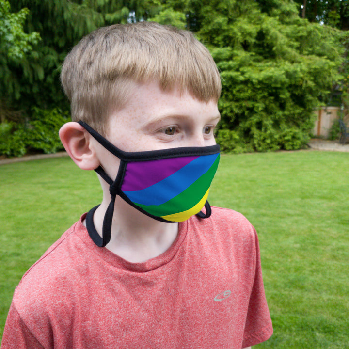 Buttonsmith Rainbow Flag Adult Adjustable Face Mask with Filter Pocket - Made in the USA - Buttonsmith Inc.