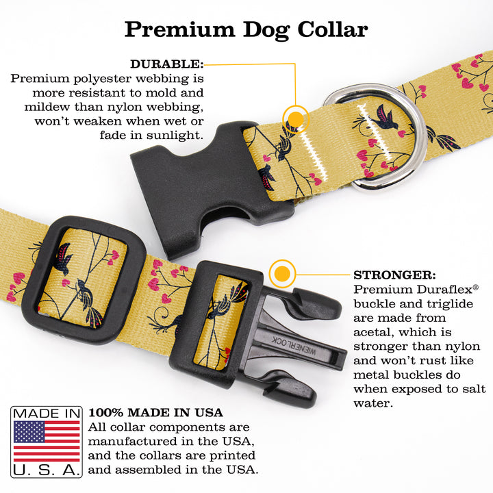 Buttonsmith Love Birds Dog Collar - Made in the USA - Buttonsmith Inc.