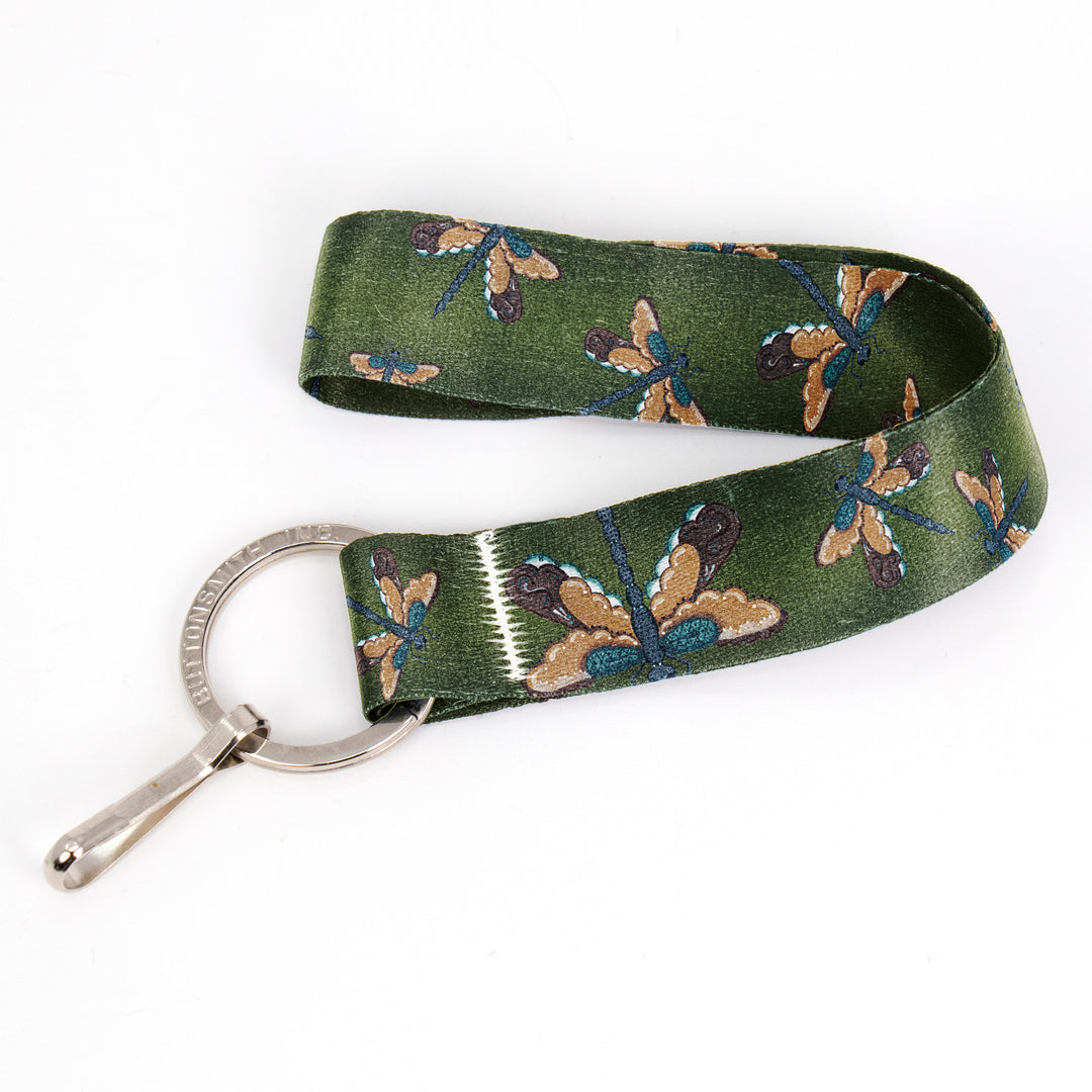 Buttonsmith Dragonflies Wristlet Key Chain Lanyard - Short Length with Flat Key Ring and Clip - Based on Rebecca McGovern Art - Officially Licensed - Made in the USA - Buttonsmith Inc.