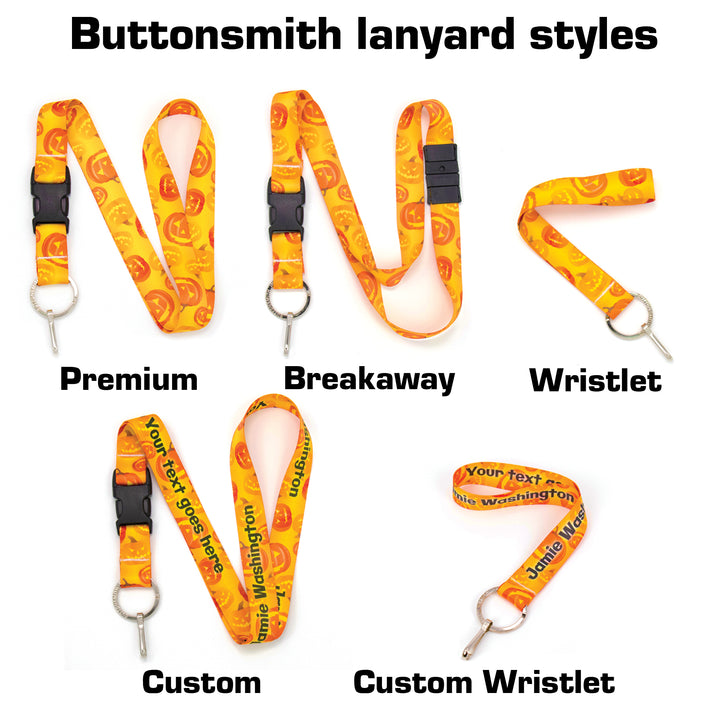 Buttonsmith Jack-O-Lantern Halloween Premium Lanyard - Made in USA - Buttonsmith Inc.