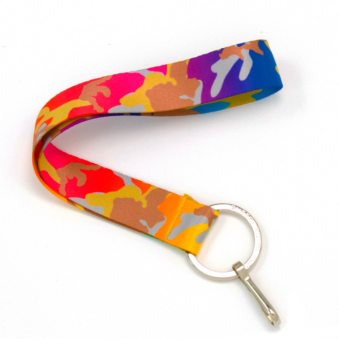 Buttonsmith Rainbow Camo Wristlet Lanyard Made in USA - Buttonsmith Inc.