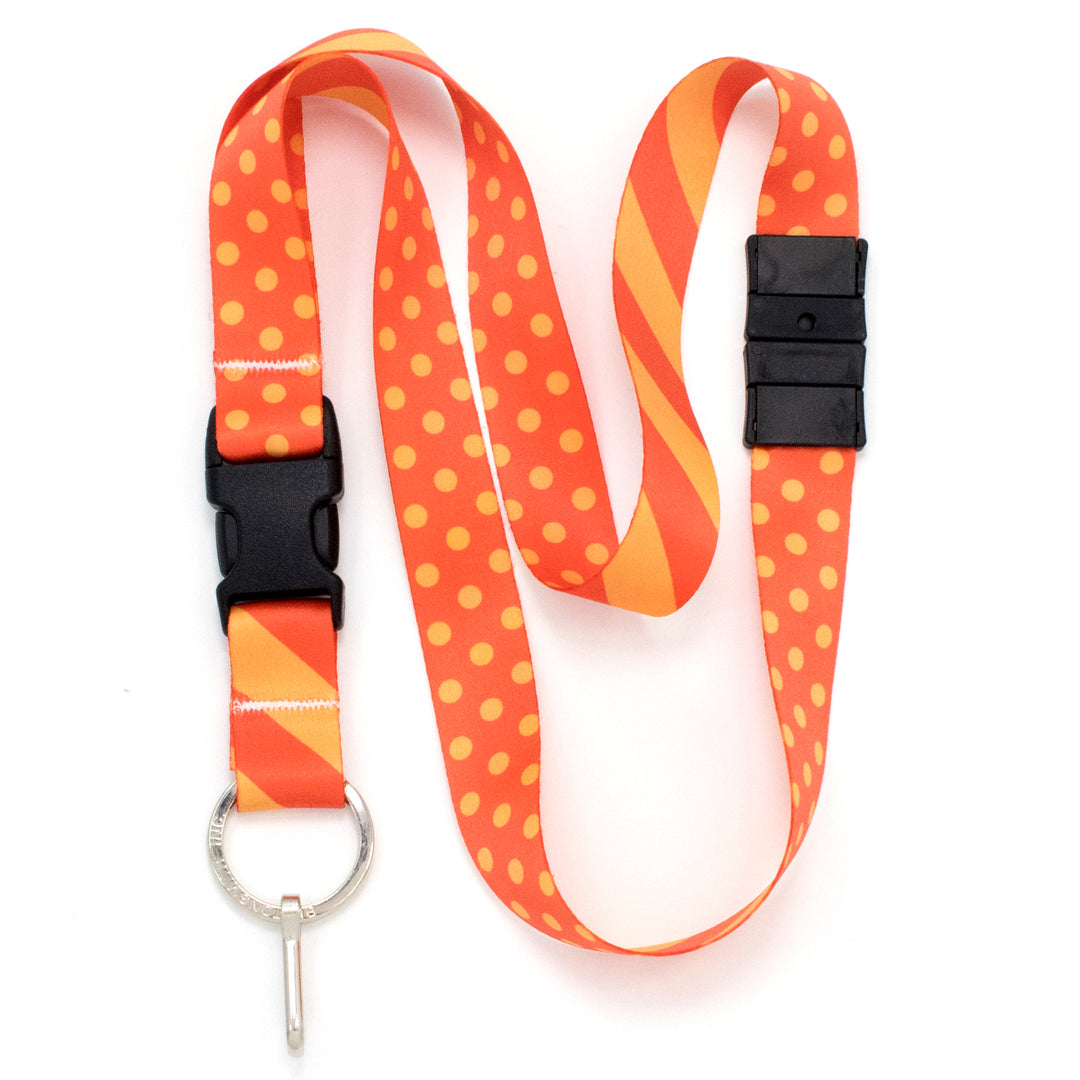 Buttonsmith Orange Dots Breakaway Lanyard - Made in USA - Buttonsmith Inc.