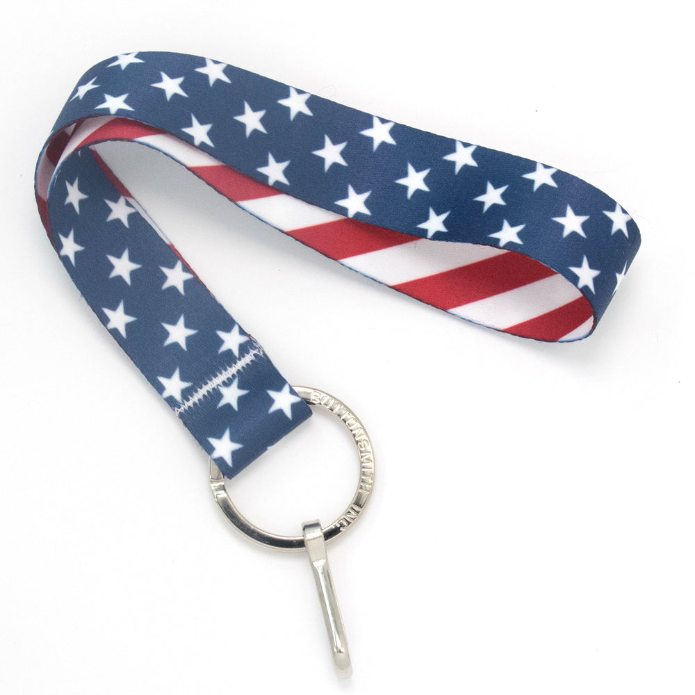 Buttonsmith Stars & Stripes Wristlet Lanyard Made in USA - Buttonsmith Inc.