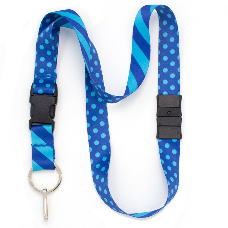 Buttonsmith Blue Dots Breakaway Lanyard - Made in USA - Buttonsmith Inc.