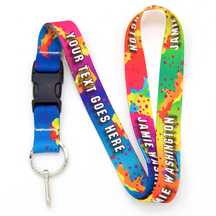 Buttonsmith Rainbow CamoChip Custom Lanyard Made in USA - Buttonsmith Inc.