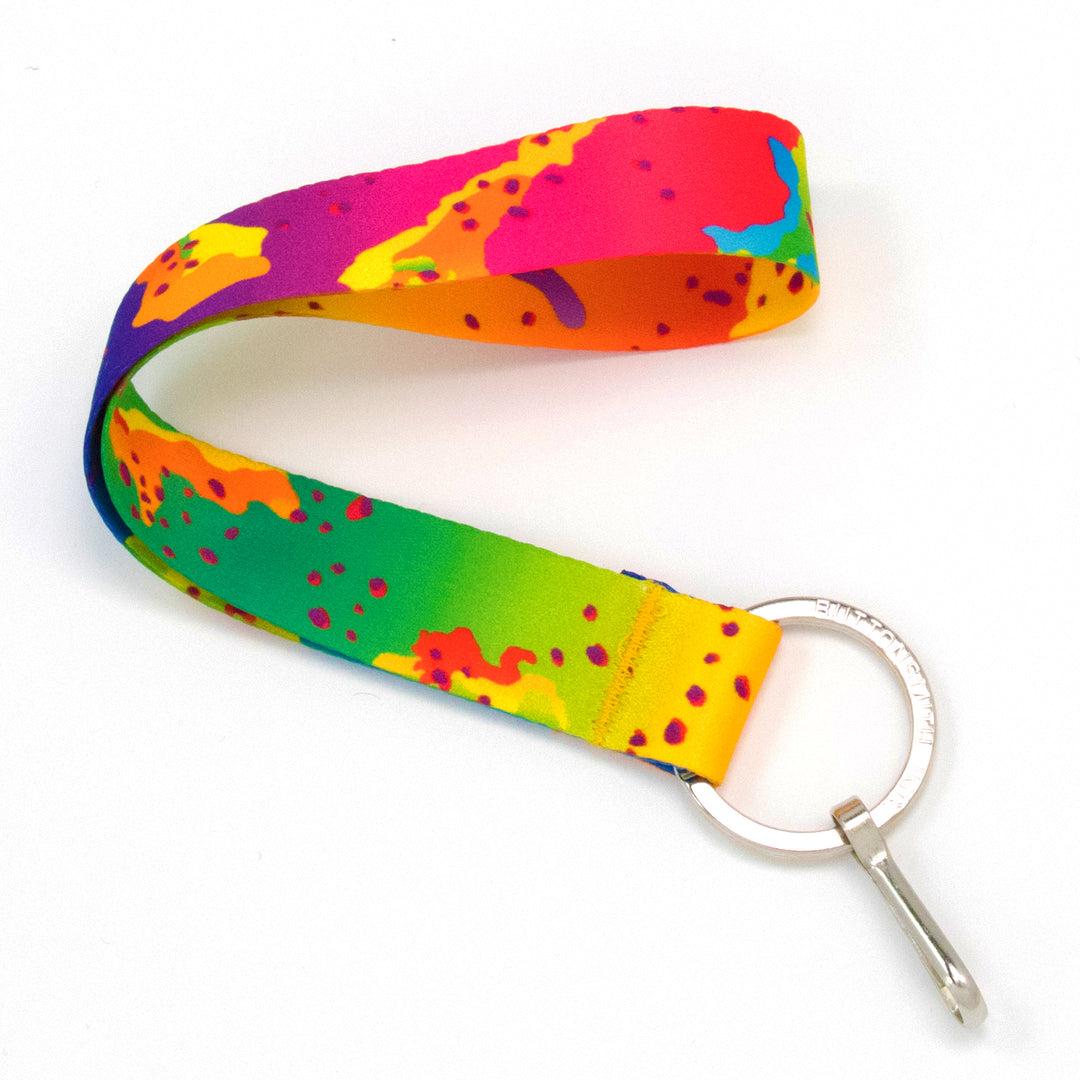 Buttonsmith Rainbow CamoChip Wristlet Lanyard Made in USA - Buttonsmith Inc.