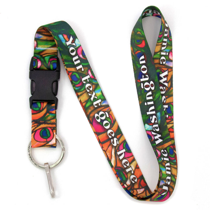 Buttonsmith Tiffany Peacock Custom Lanyard Made in USA - Buttonsmith Inc.