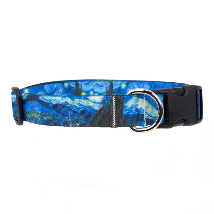 Buttonsmith Van Gogh Starry Night Art Dog Collar - Made in USA - Buttonsmith Inc.